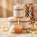 Glowva Velvet Touch Exfoliating Body Scrub – Nourishing Shea Butter & Vitamin E Skin Renewer (200g)