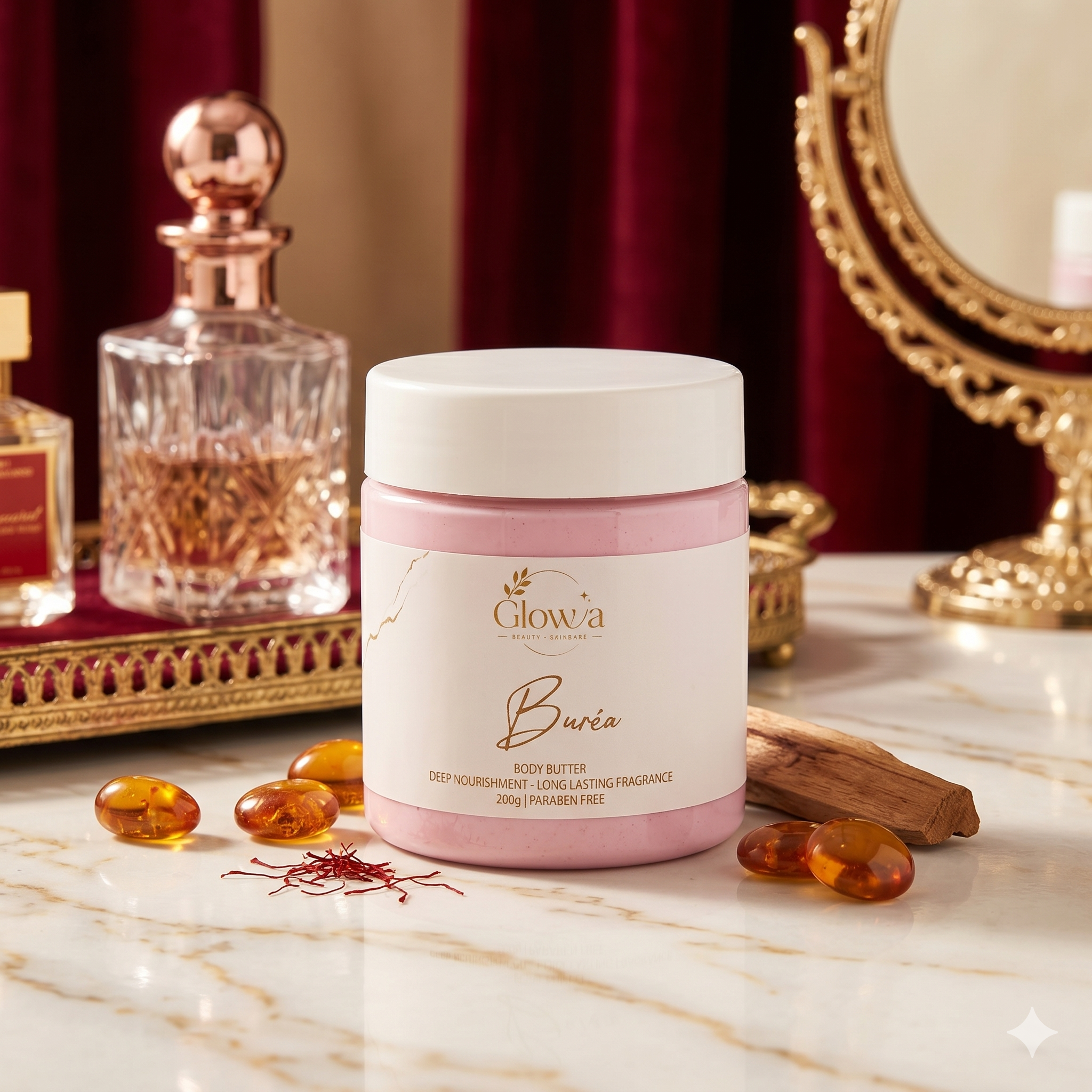 Glowva Buréa Luxury Body Butter – Deep Nourishment & Long-Lasting Fragrance (200g | Paraben-Free)